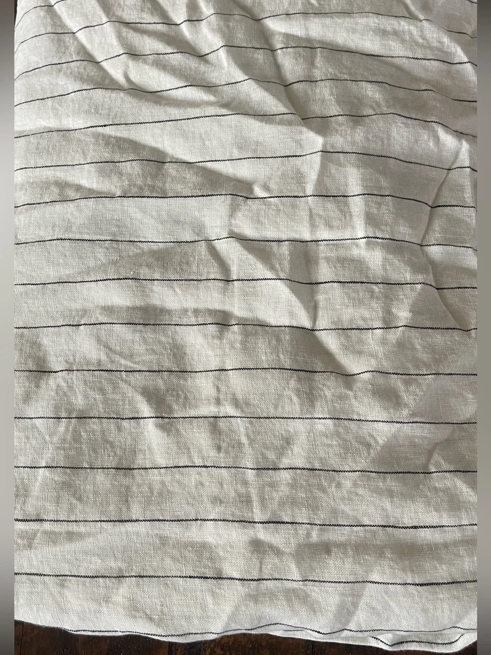 NWOT Quince European Linen Stripe 2 Pc Duvet Cover Set, Twin (Pencil Stripe)